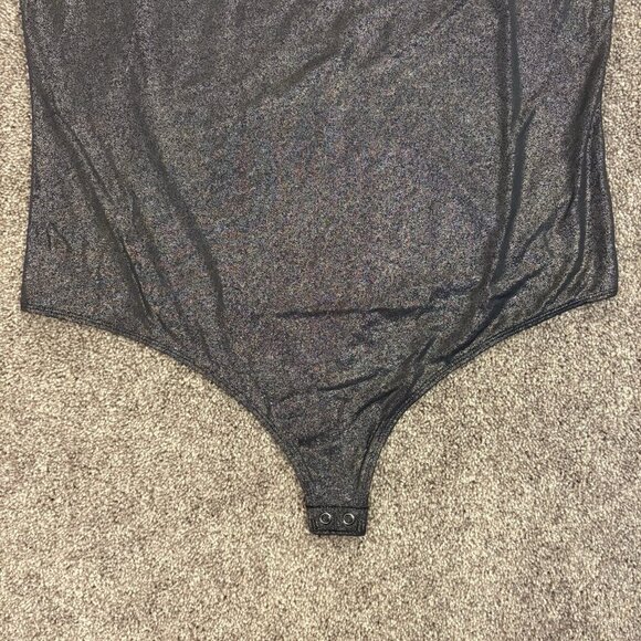 Express Women's Body Contour Bodysuit Size XL Shine One Shoulder Long Sleeve NWT - Picture 9 of 16